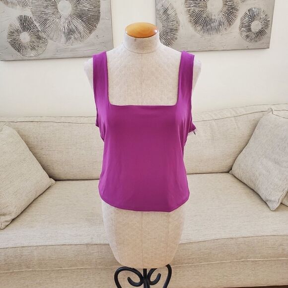 Leith Square Neck Tank Top sz 1X in Purple Atrium - NEW - Picture 4 of 12
